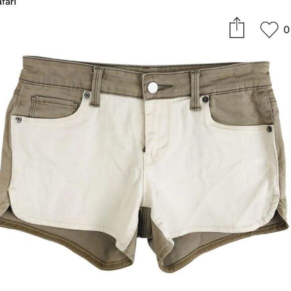 Genetic Bailey Colorblock Off White Beige Shorts in Hybrid 28 - Picture 2 of 11